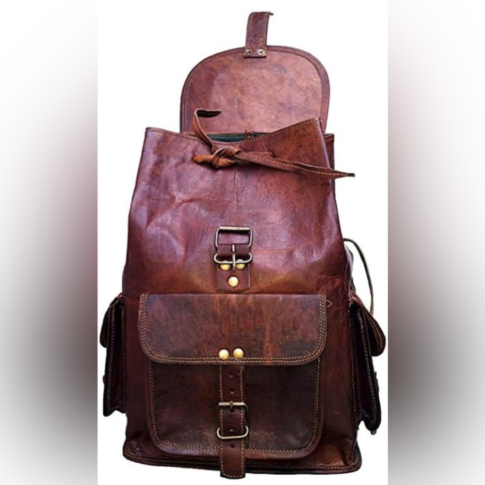 Vintage Brown Genuine Leather Backpack 🎒 - Picture 2 of 13